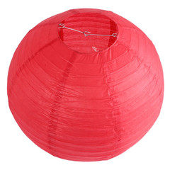 Бумажный круглый фонарик красный 30 см