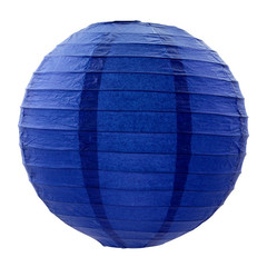 Бумажный круглый фонарик синий 30 см
