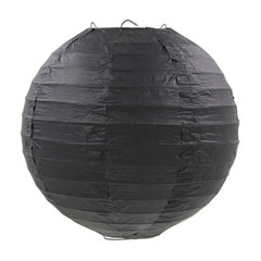Бумажный круглый фонарик черный 40 см