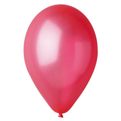 Воздушный шарик красный металлик