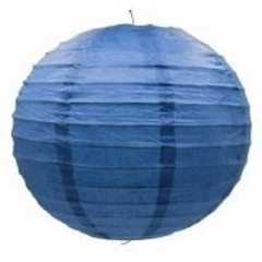 Бумажный круглый фонарик синий 20 см
