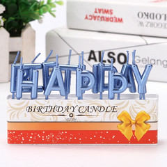 Свечи Happy Birthday для торта синие