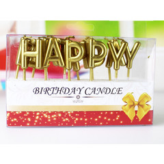 Свечи Happy Birthday для торта золото