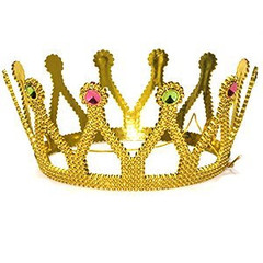Карнавальная корона золотая 16см