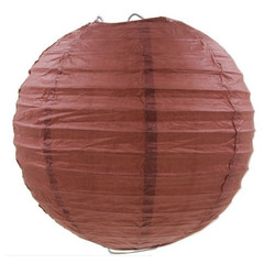 Бумажный круглый фонарик коричневый 30 см