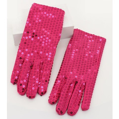 Перчатки с пайетками розовые