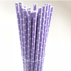 Трубочки фиолетовые в горошек, 12шт