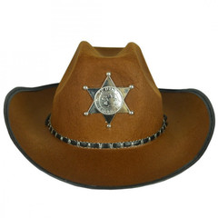 Ковбойская шляпа Шериф коричневая - 2