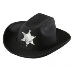 Ковбойская шляпа Шериф черная