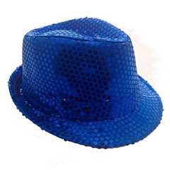 Шляпа клубная синяя с пайетками, детская