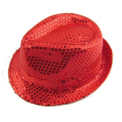 Шляпа клубная красная с пайетками, детская