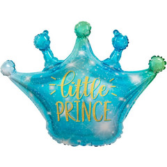 Фольгированный шар Корона, Маленький Принц, Голубой, 76 см