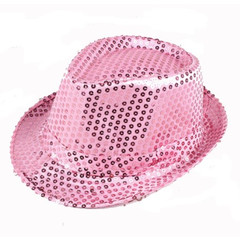 Шляпа розовая с пайетками