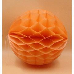 Бумажный шар соты светло-оранжевый 15 см