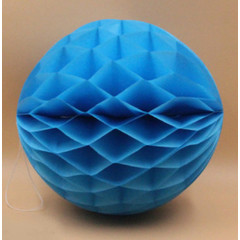 Бумажный шар соты голубой 15 см