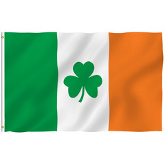Ирландский флаг с клевером, 150х90см