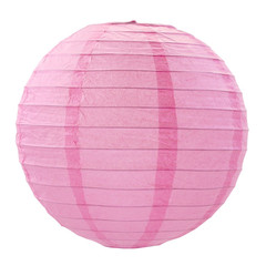 Бумажный круглый фонарик нежно-розовый 15см