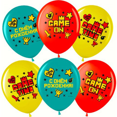 Набор воздушных шаров Game Time С Днем Рождения 10шт