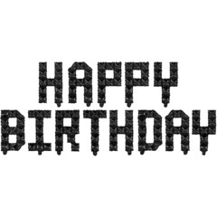 Набор шаров-букв Happy Birthday Пиксели, черный 41 см
