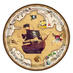 Тарелки Пиратская карта сокровищь 18см 6шт